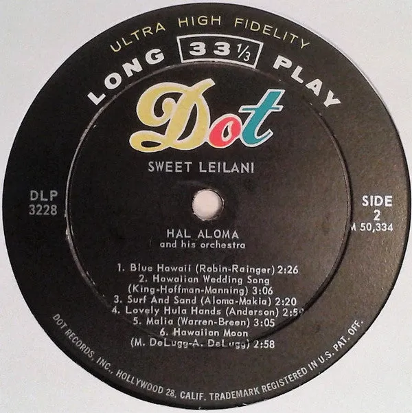 Hal Aloma And His Orchestra - Sweet Leilani (LP, Album, Mono) (VG)