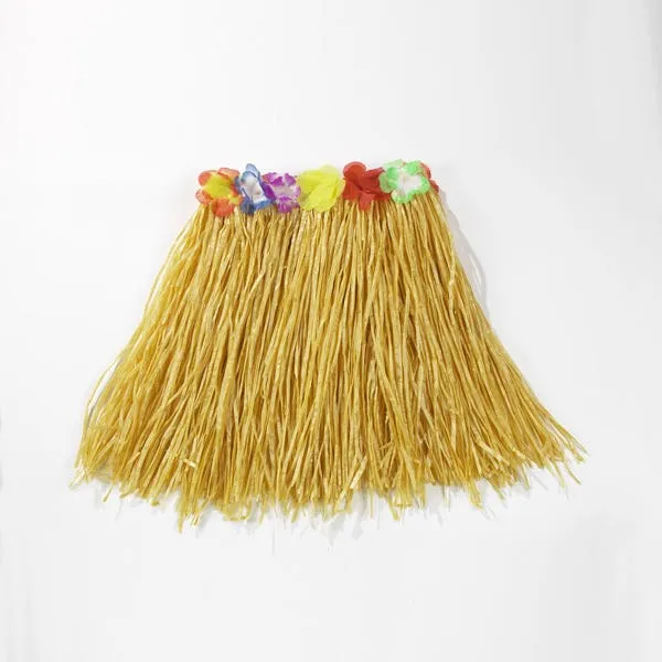 Hawaiian Grass Skirt with Lei Waist