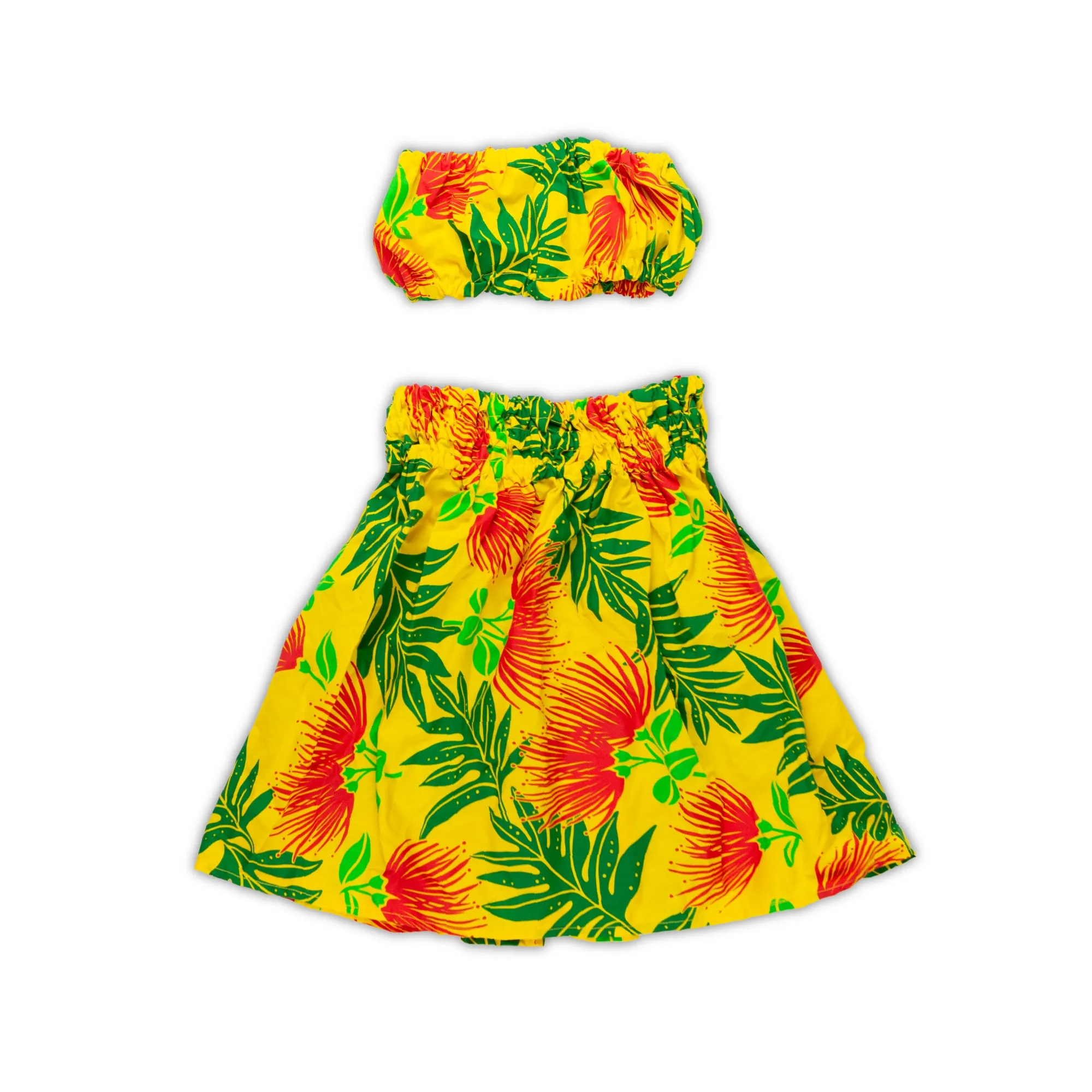 Hawaiian Pa'u Hula Skirt & Top "Malulani Keiki" Set - 6M