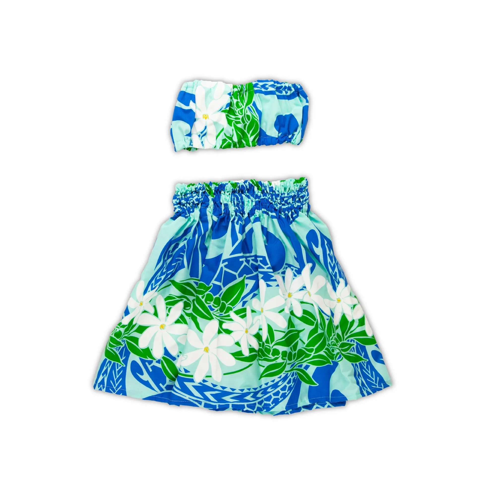 Hawaiian Pa'u Hula Skirt & Top "Malulani Keiki" Set - 6M