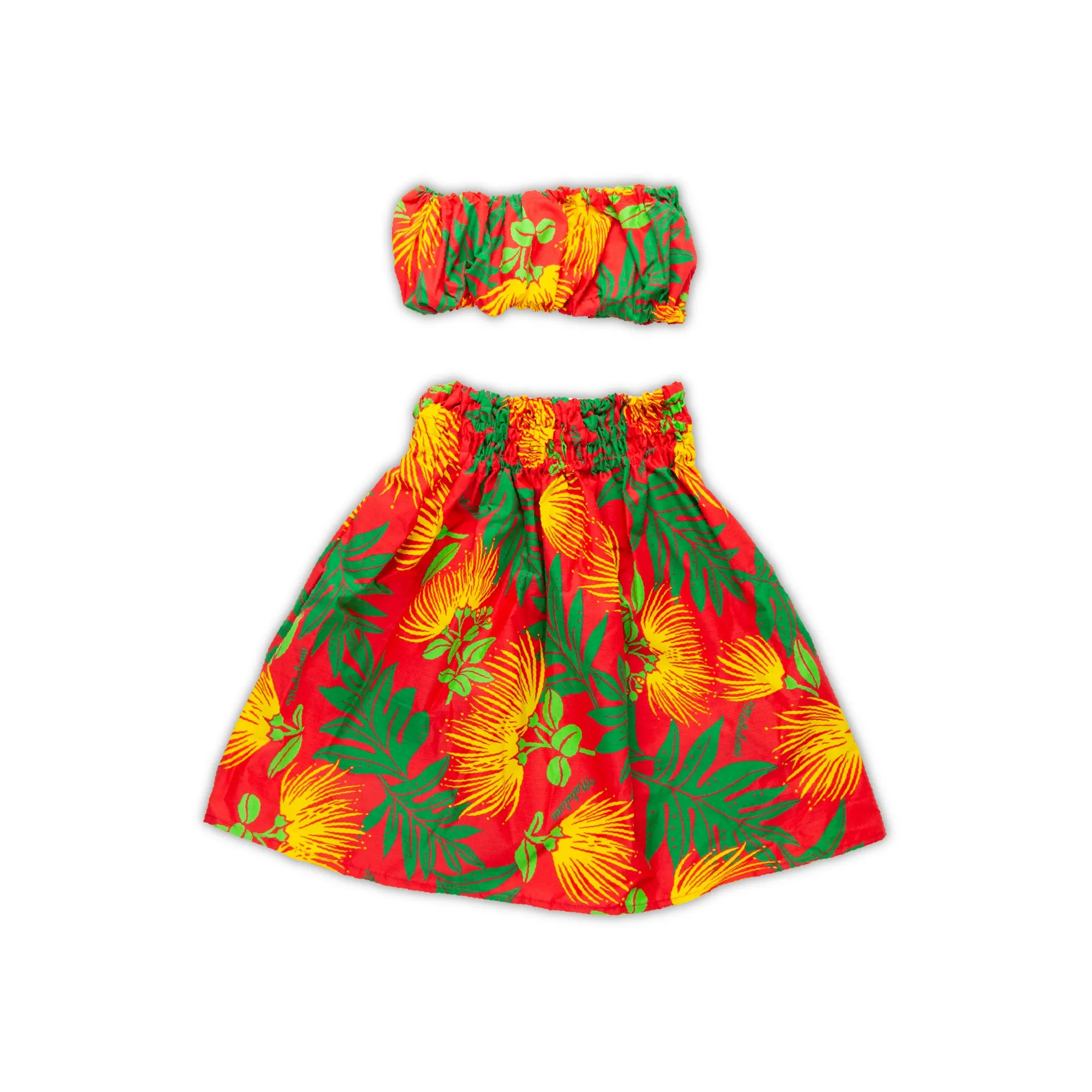 Hawaiian Pa'u Hula Skirt & Top "Malulani Keiki" Set - 6M