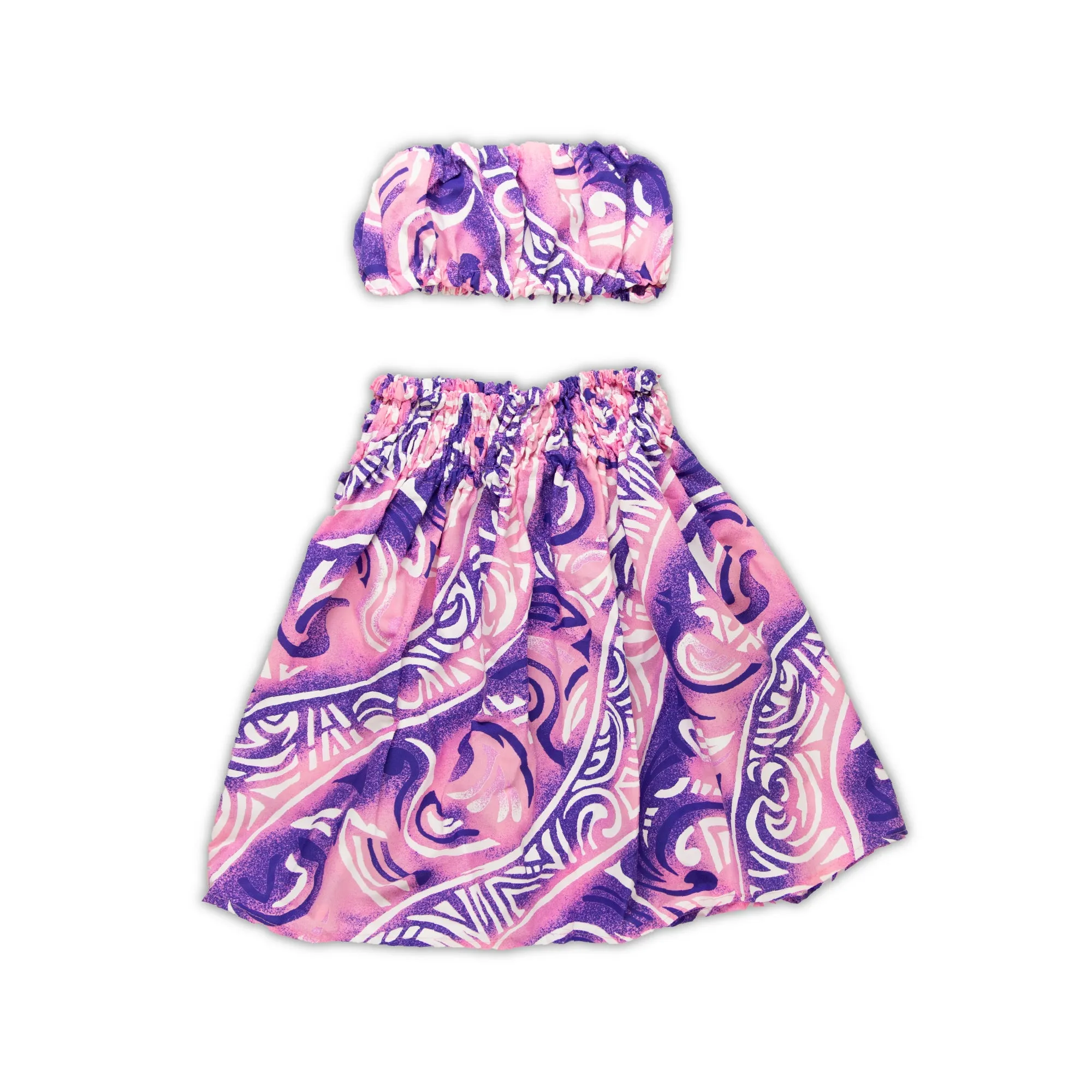 Hawaiian Pa'u Hula Skirt & Top "Malulani Keiki" Set - 6M