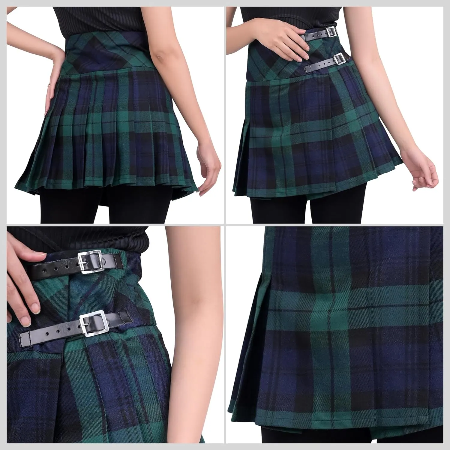 Highland Redstone Women's Skirt Plaid Tartan Mini Kilt Skirt in Traditional Touch