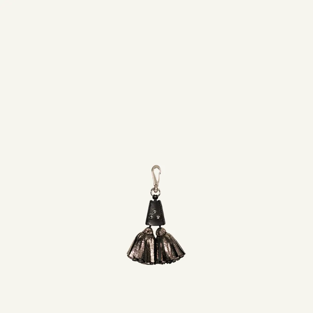 Jerome Dreyfuss Pompon Twin Keyring - Lame Champagne