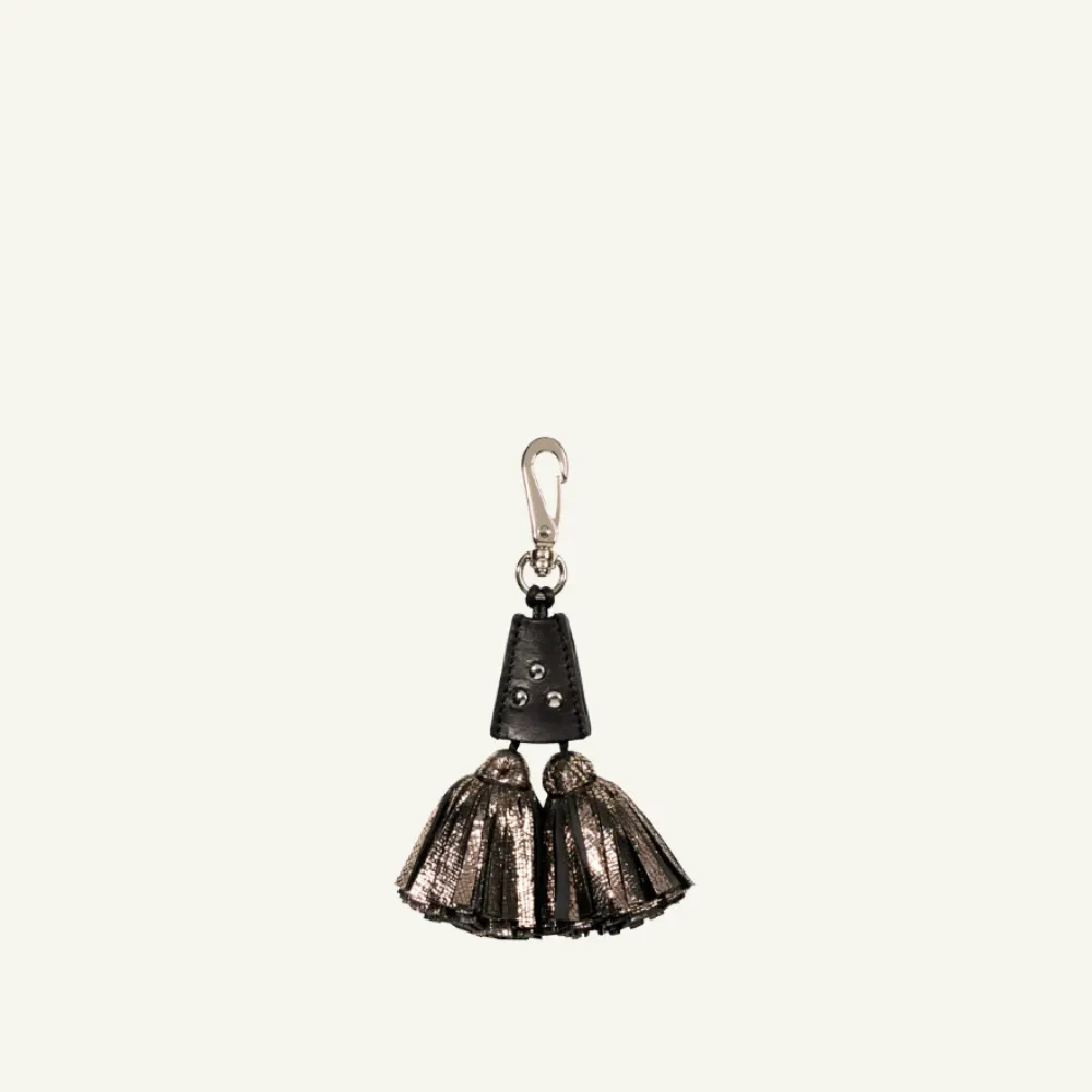 Jerome Dreyfuss Pompon Twin Keyring - Lame Champagne