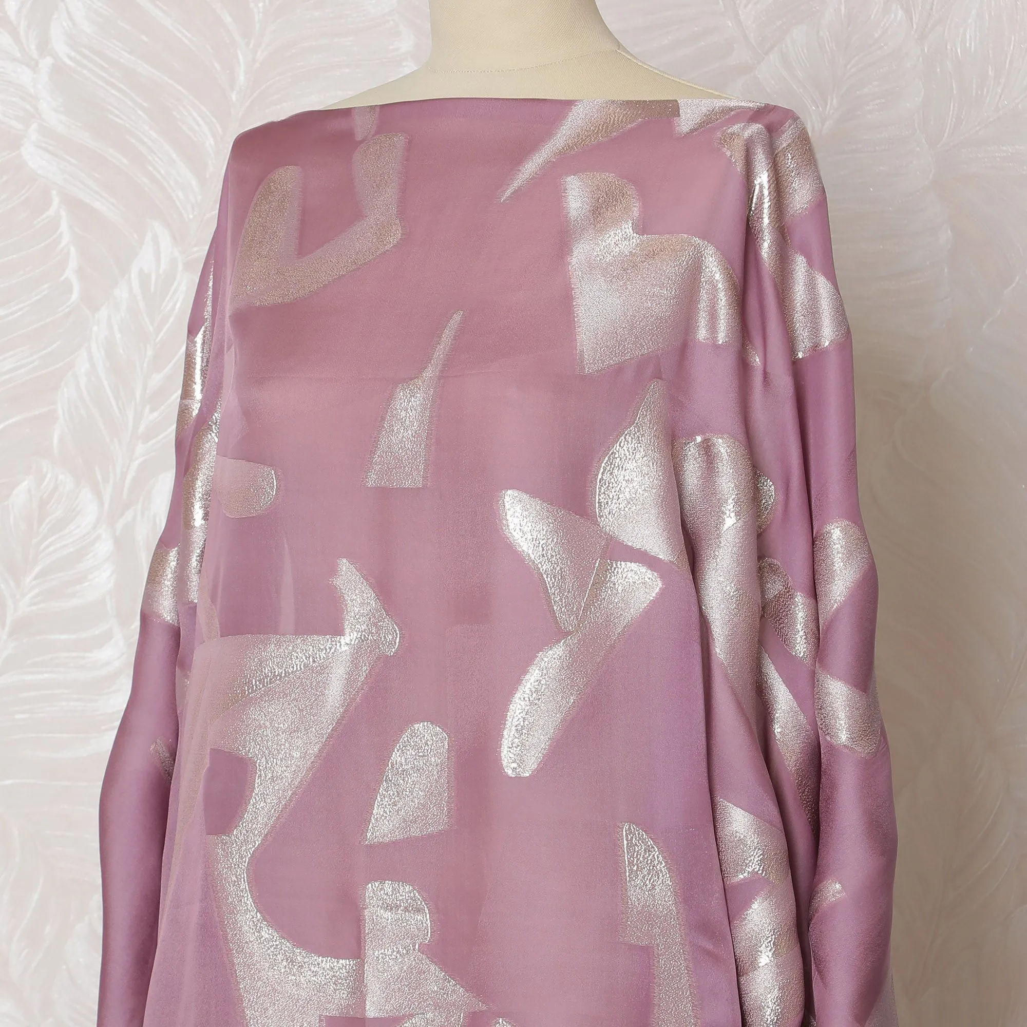 Lavender Dream Silk Chiffon Somali dirac Fabric with Silver Lurex - 140cm x 3.5 Mtrs-D18509