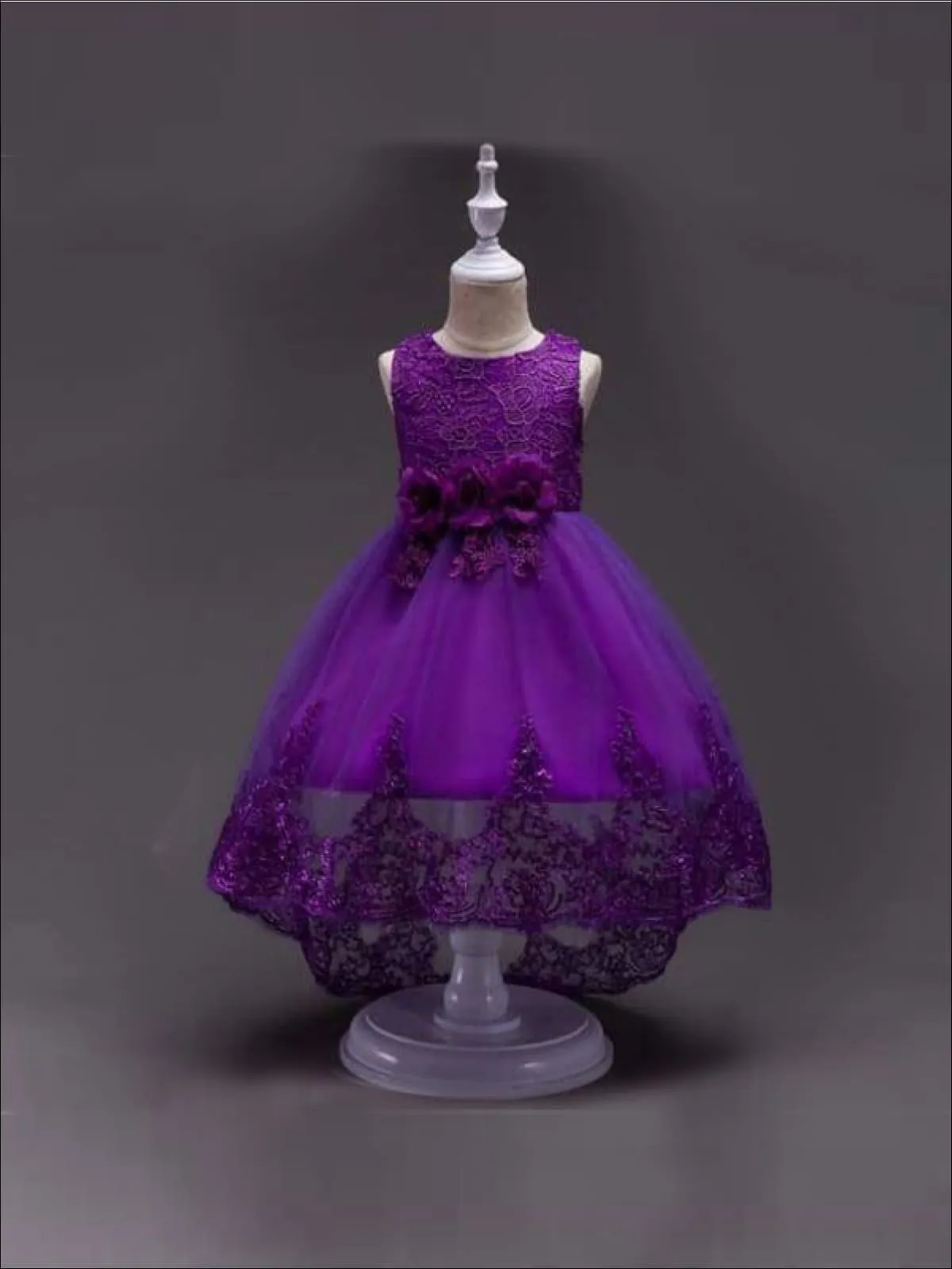 Lavish Lace Sparkle Hi-Lo Formal Dress