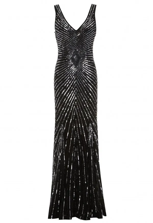 LBD Lily Beaded Dress in Black