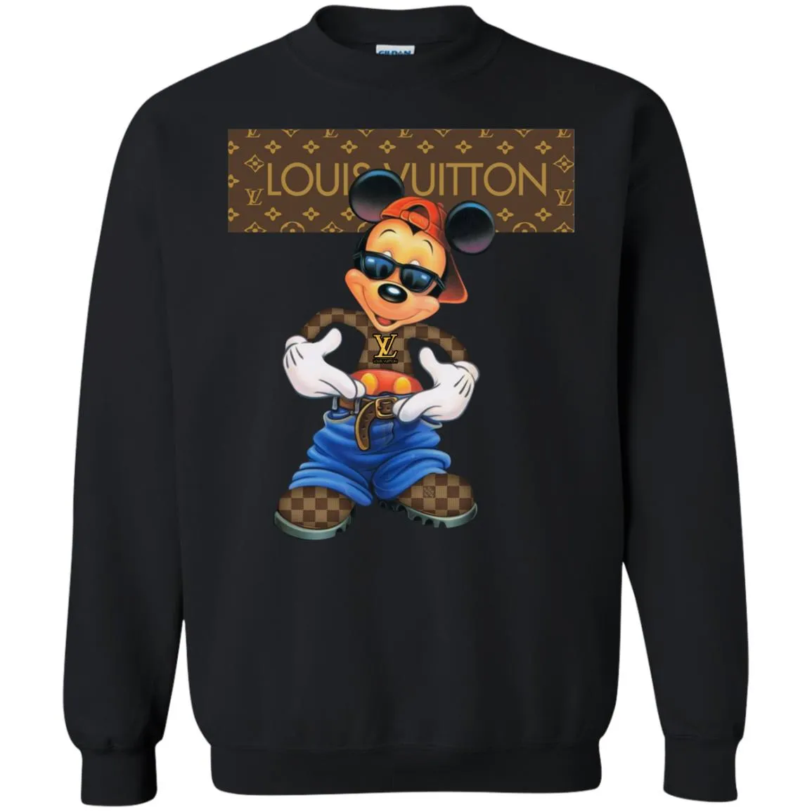 Louis Vuitton Mickey Mouse Cartoon T-shirt Crewneck Pullover Sweatshirt