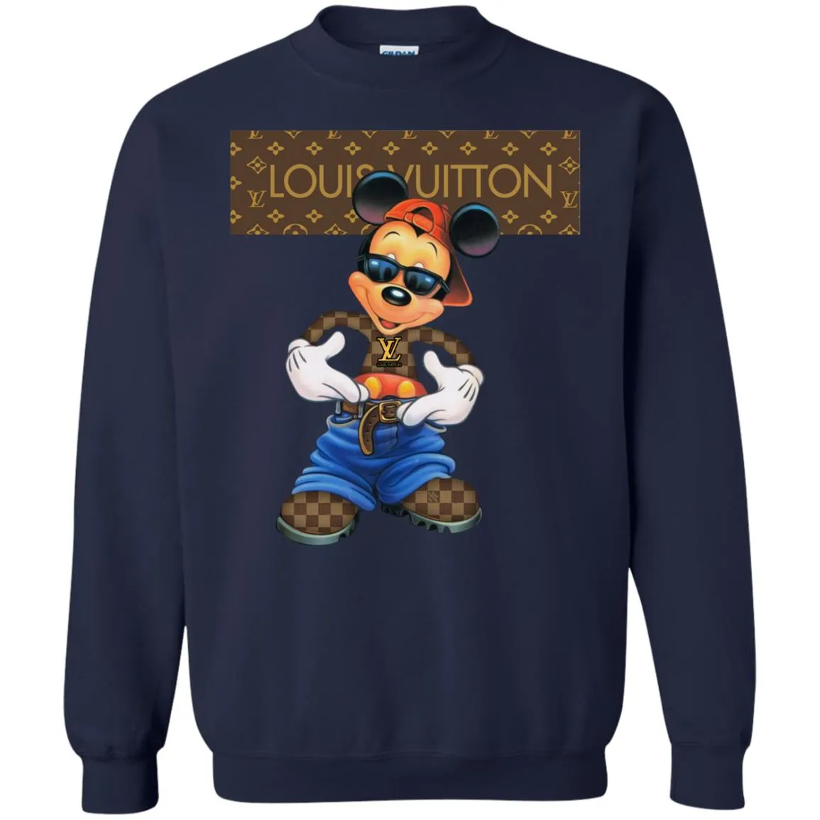 Louis Vuitton Mickey Mouse Cartoon T-shirt Crewneck Pullover Sweatshirt