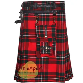MacGregor tartan Modern Best Tartan Utility Kilt With Detachable Pockets
