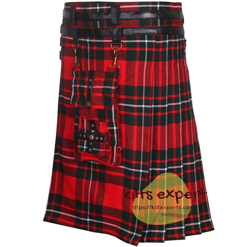 MacGregor tartan Modern Best Tartan Utility Kilt With Detachable Pockets