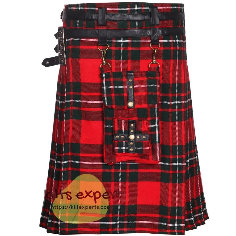 MacGregor tartan Modern Best Tartan Utility Kilt With Detachable Pockets
