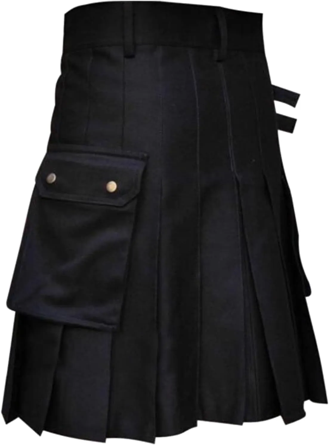 Men Tartan Scottish Style Kilts Medieval Kendo Costume Sport Utility Kilt Plaid Contrast Waistband Pleated Skirt