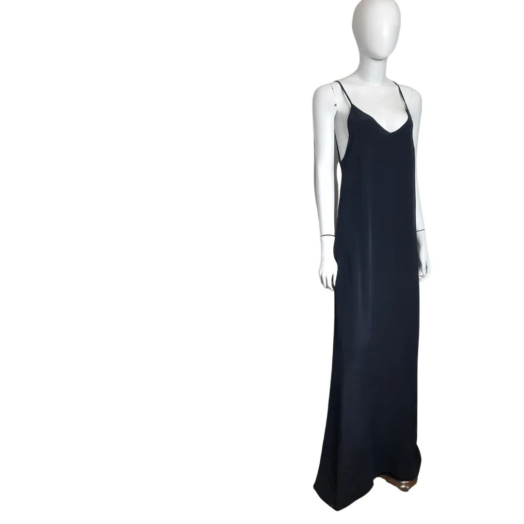 OHLIN/D Black Floor Length Silk Slip Dress size M