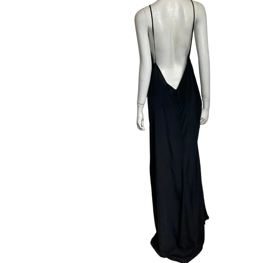 OHLIN/D Black Floor Length Silk Slip Dress size M