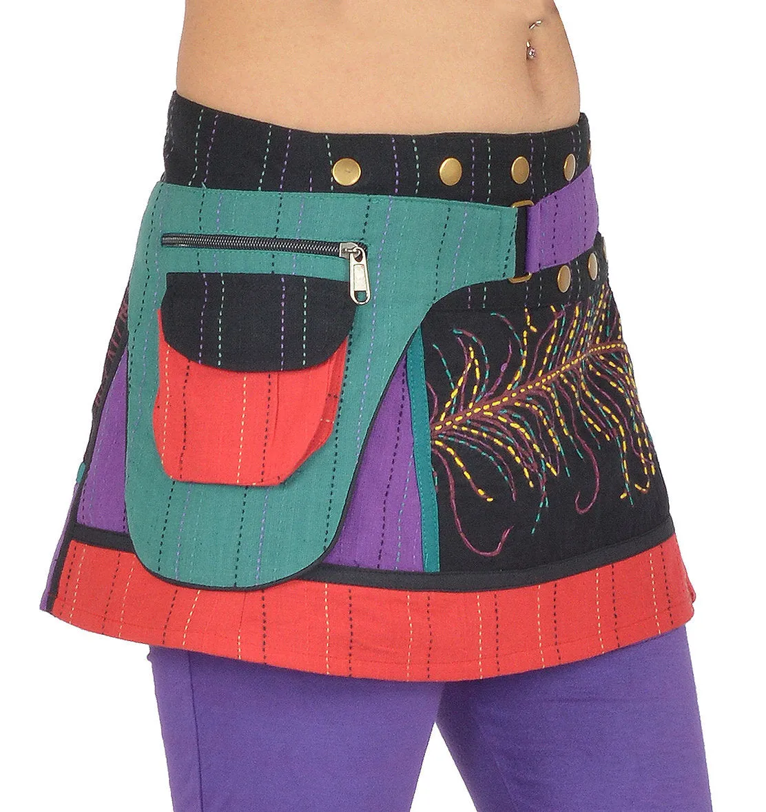 Peacock Feather Wrap Skirt