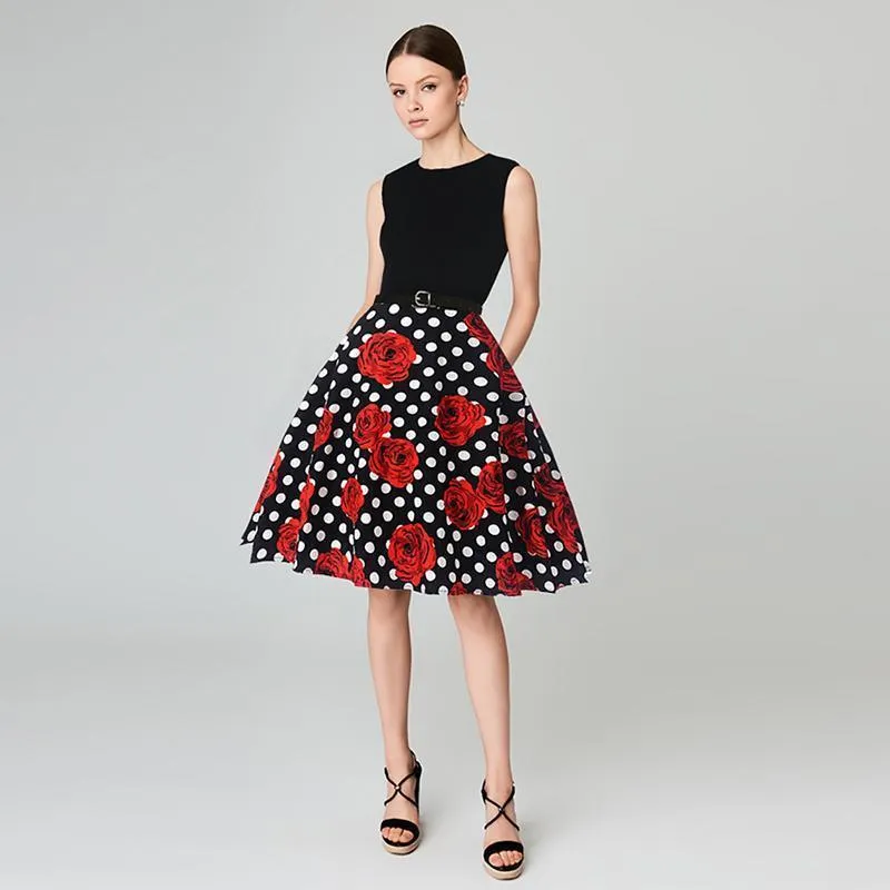 Plus Size - Vintage Elegant  Sleeveless Dress (US 8-16W)