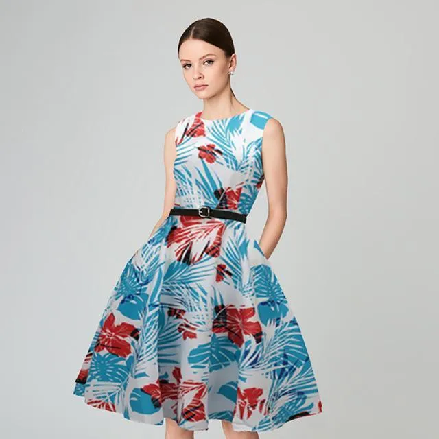 Plus Size - Vintage Elegant  Sleeveless Dress (US 8-16W)