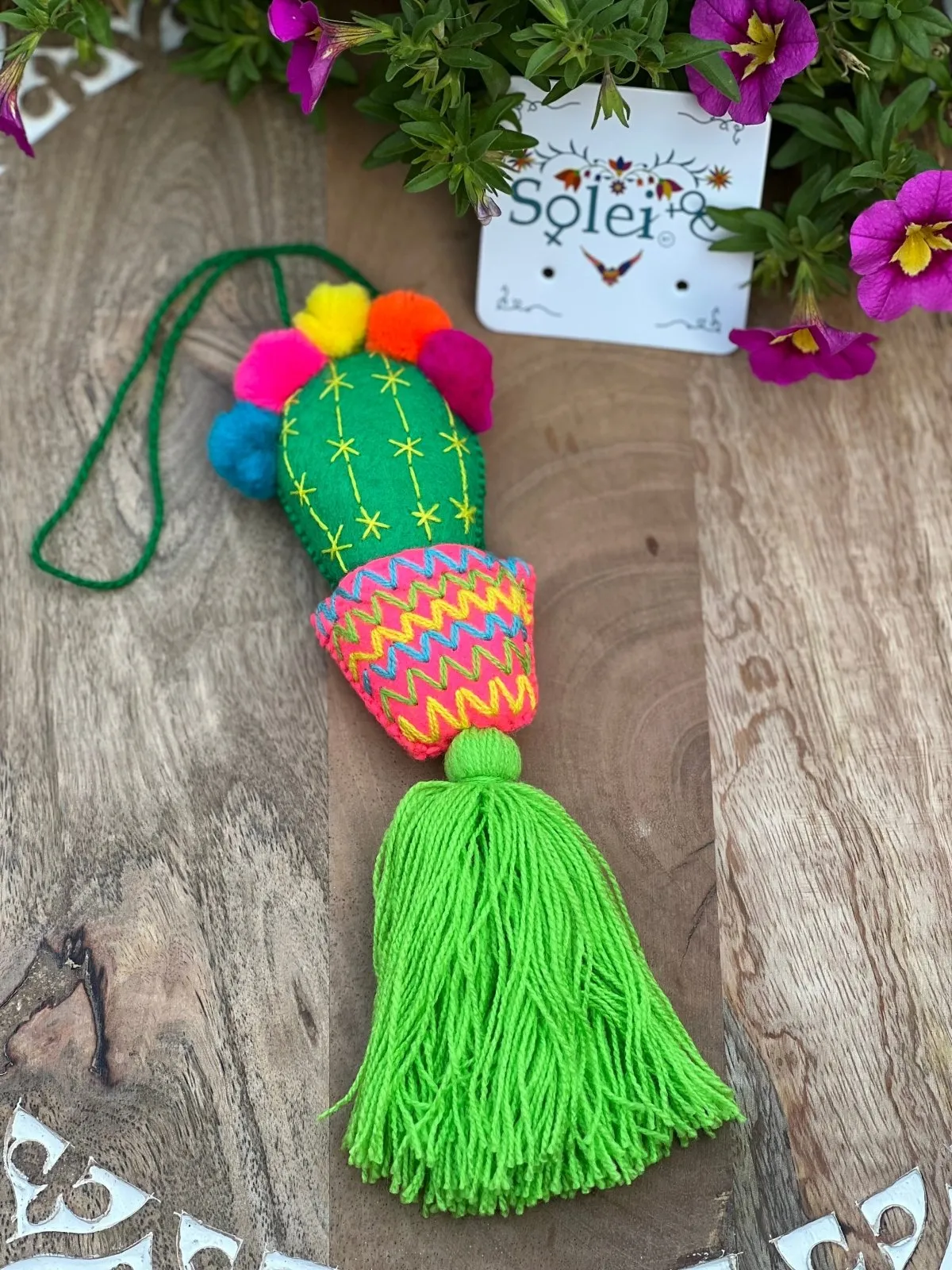 Pompon Cactus Keychain