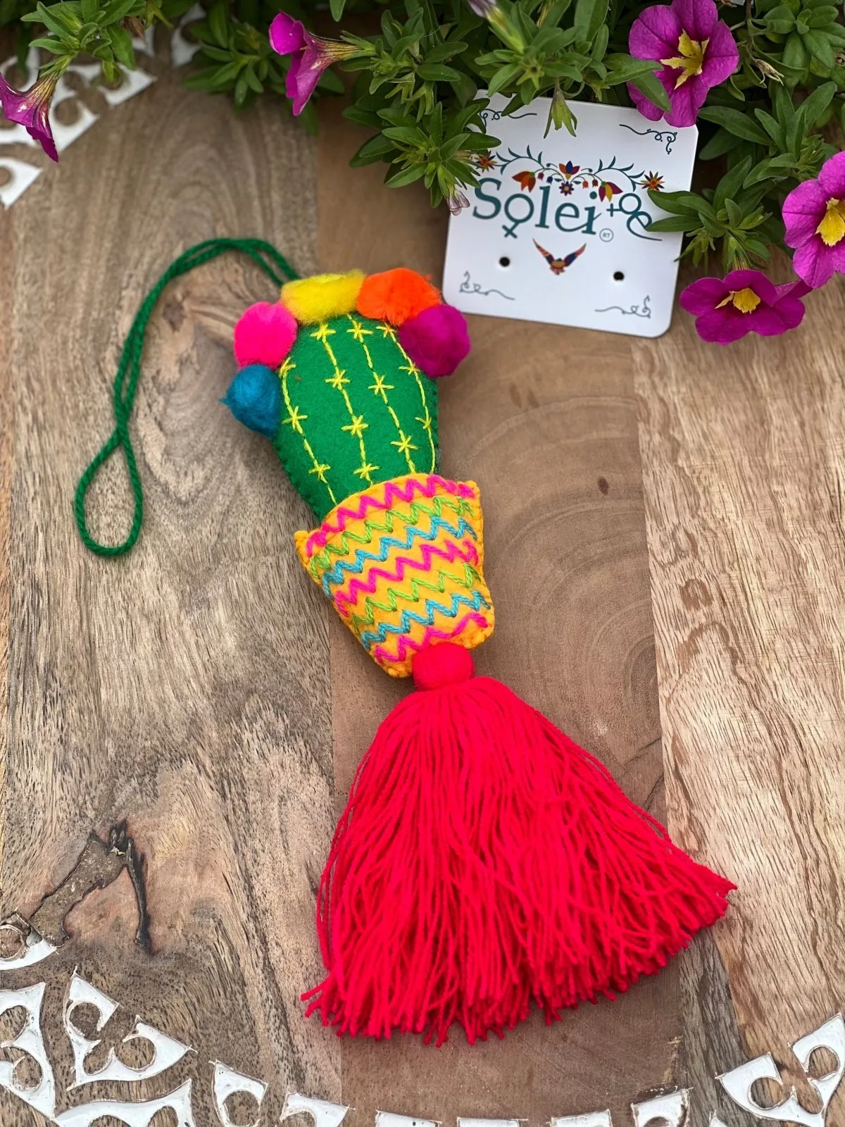 Pompon Cactus Keychain