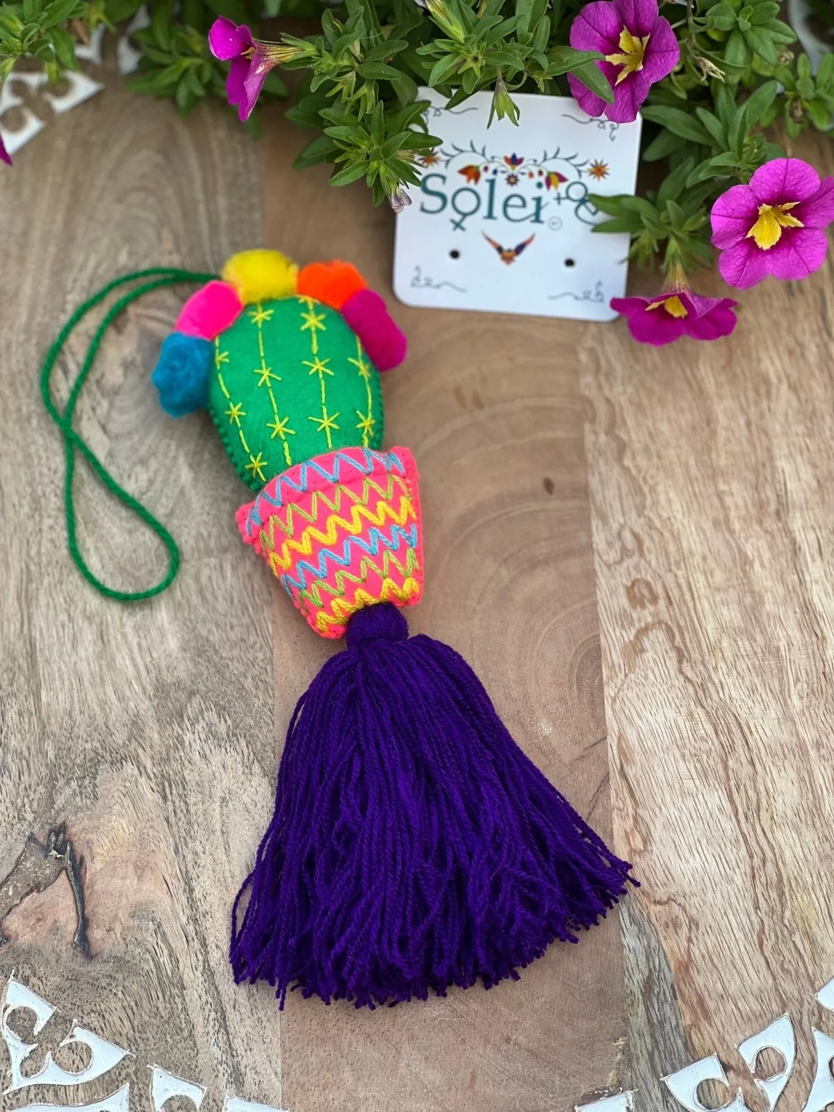 Pompon Cactus Keychain
