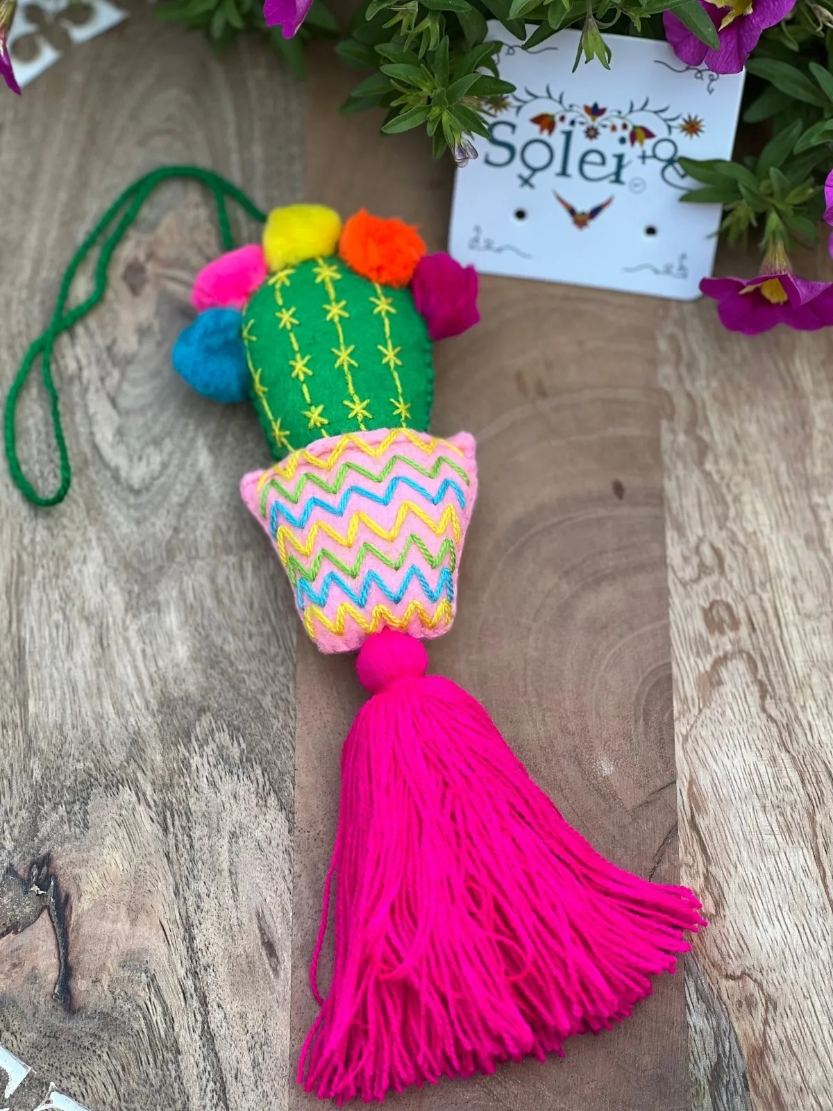 Pompon Cactus Keychain