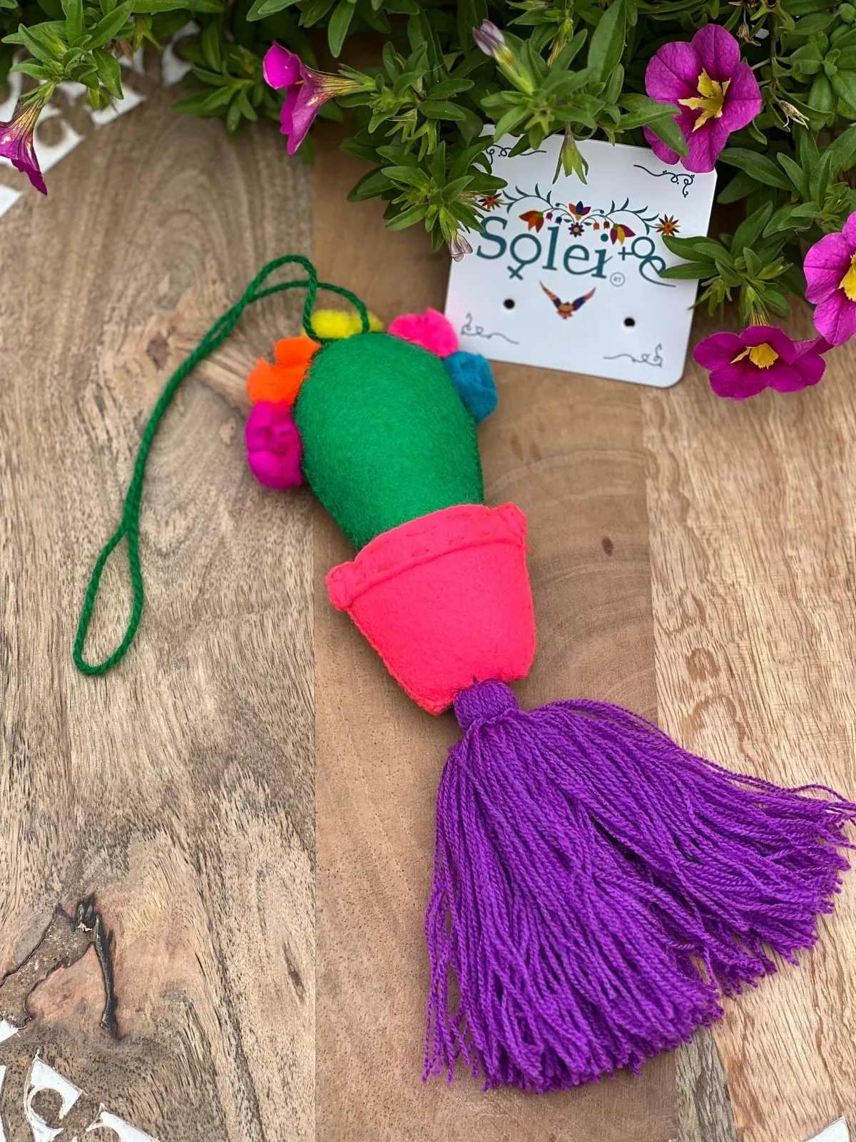 Pompon Cactus Keychain