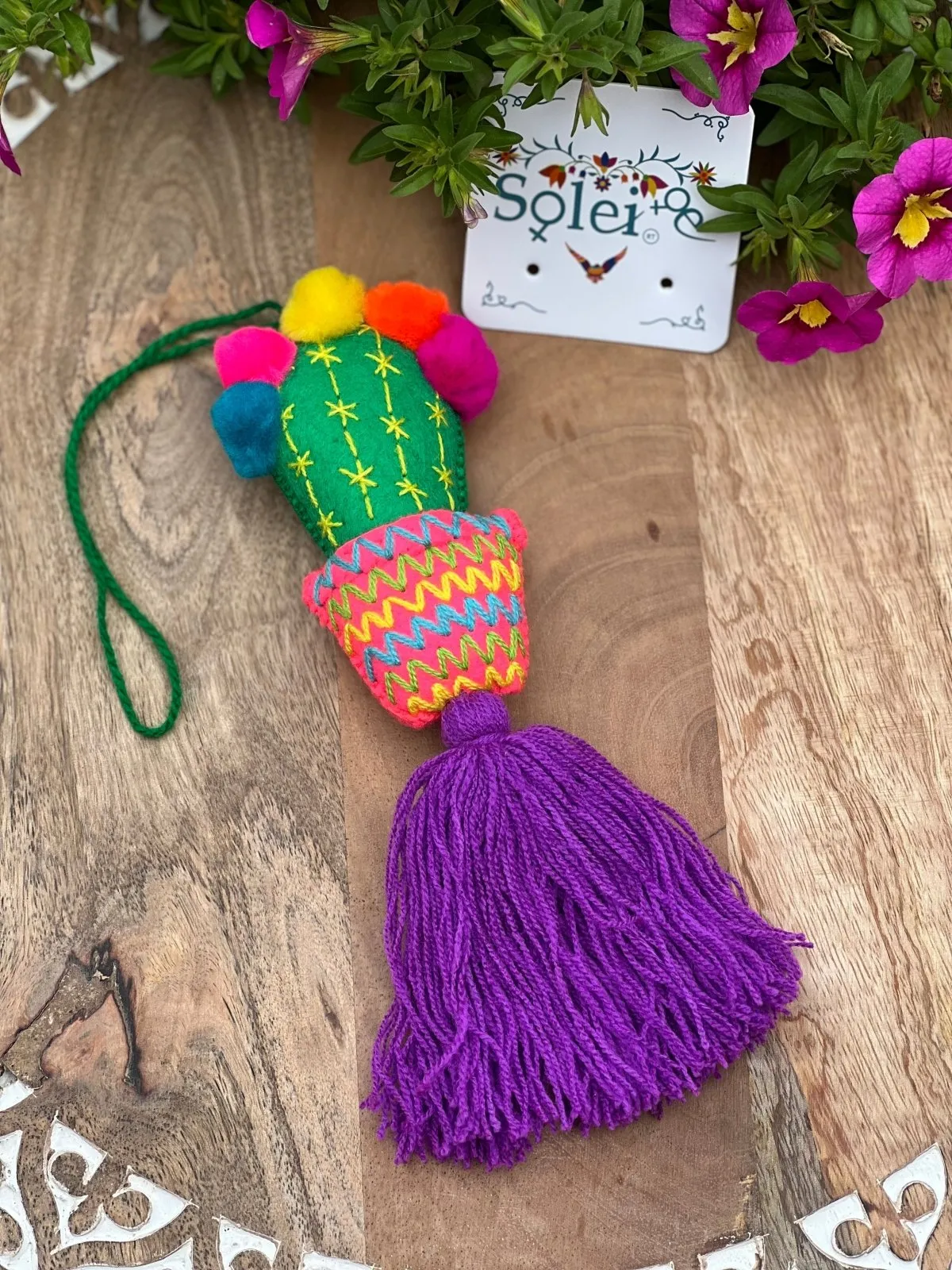 Pompon Cactus Keychain