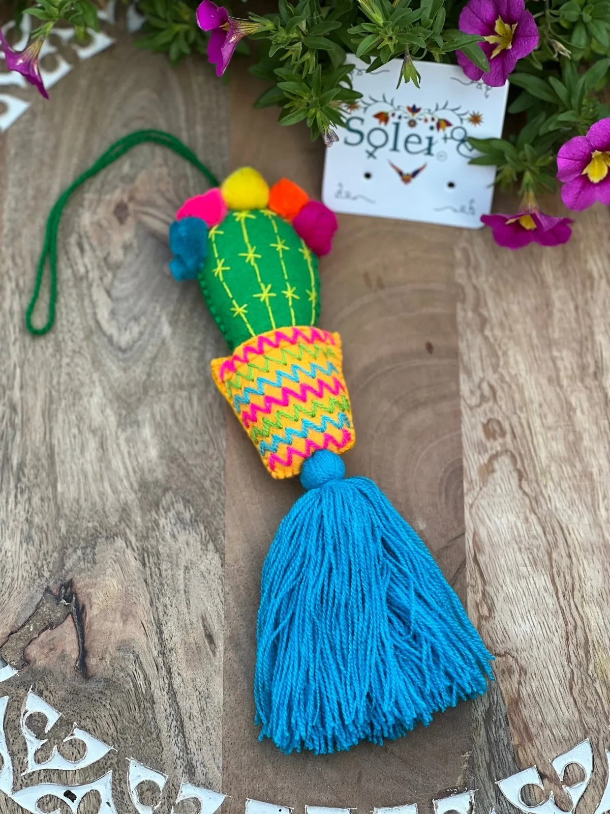 Pompon Cactus Keychain