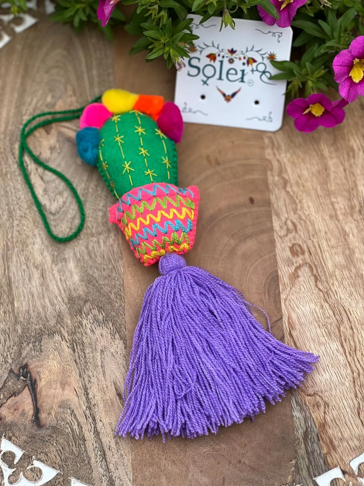 Pompon Cactus Keychain