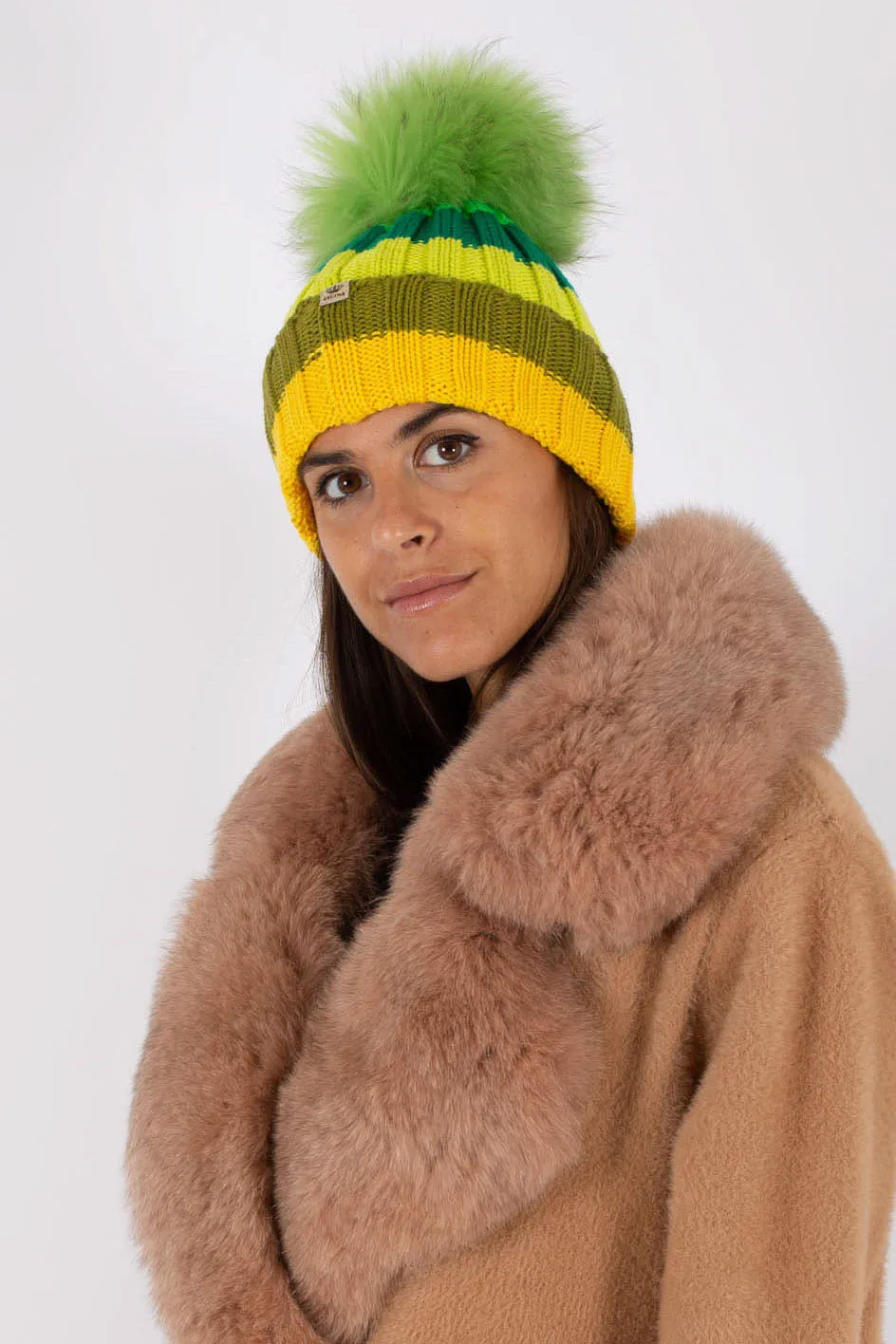 Regina Cuffia Coste Riga Cannettona Verde Donna