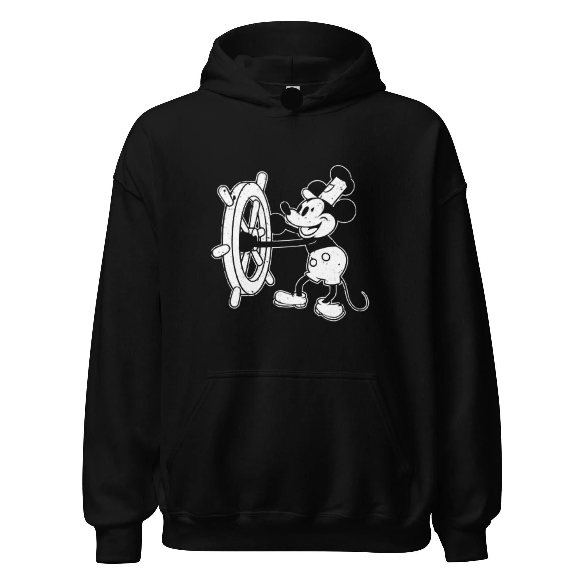 Retro Hoodie Early Cartoon Of Famous Animated Mouse Ultra Soft Blended Cotton Pulover