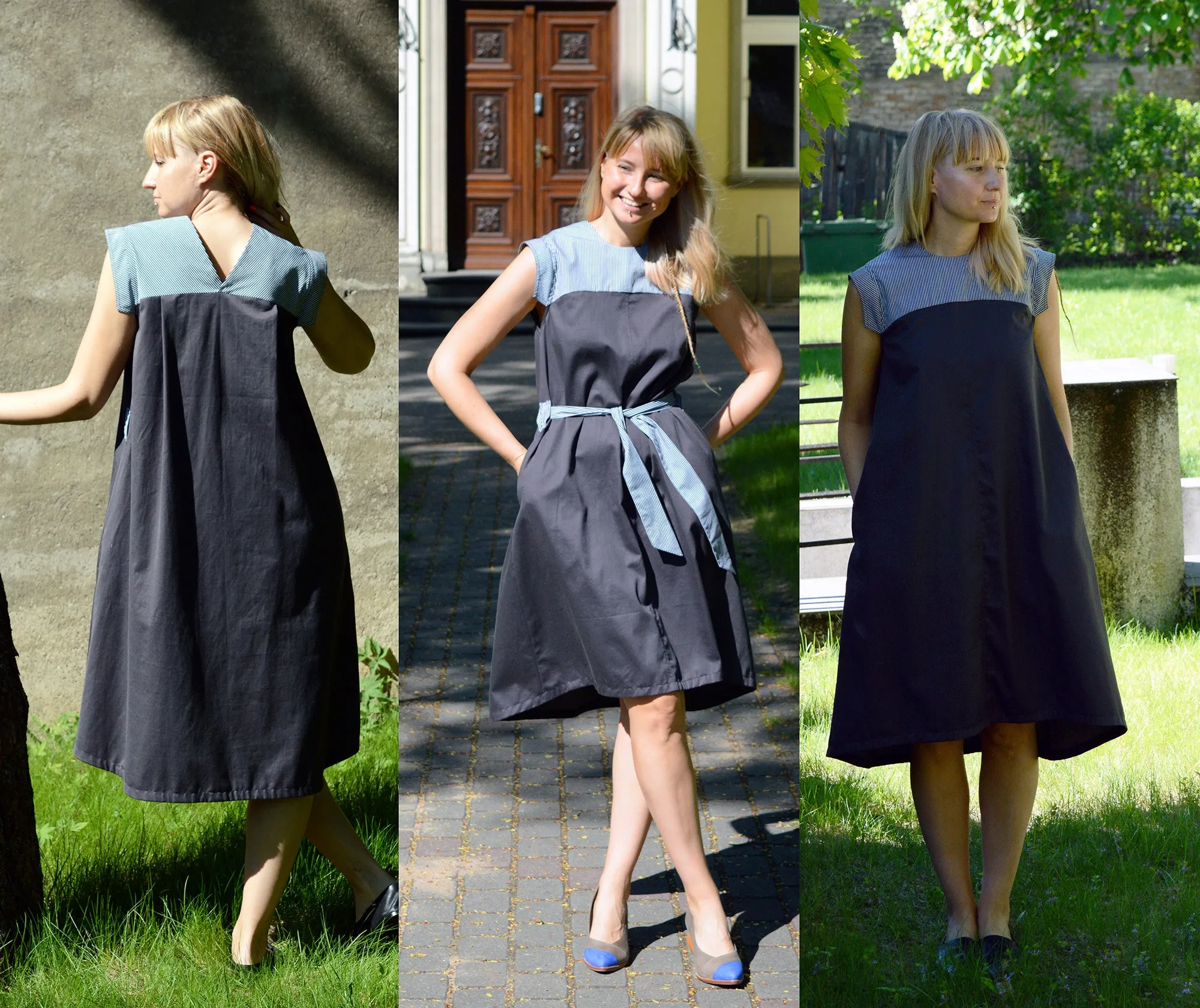 Short sleeve Cute Summer Grey Cotton Dress