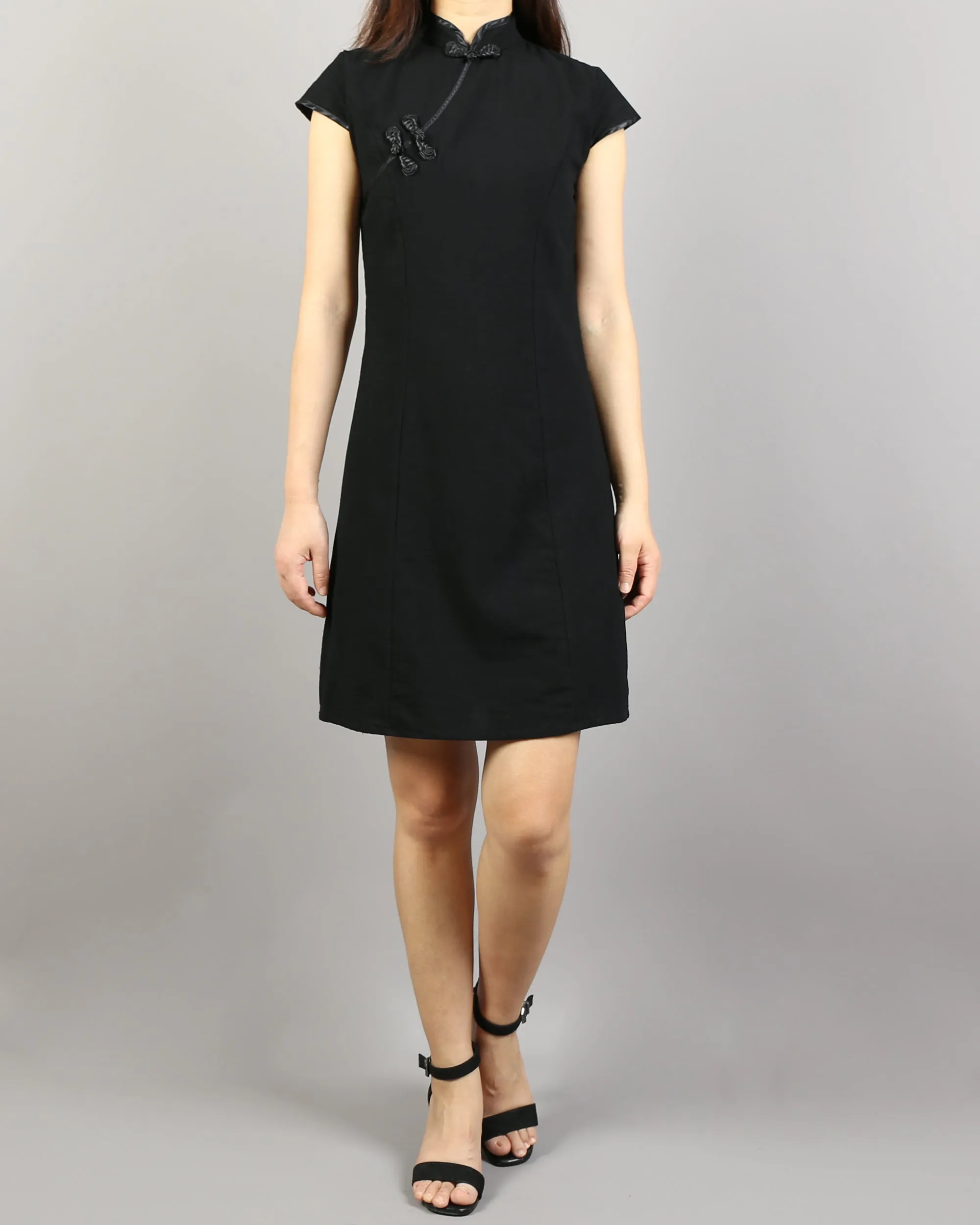 Short sleeve dress, Linen dress, Cheongsam dress, Chinese Vintage dress, Asian style lace dress, Modern Cheongsam, Qipao dress(Q1058)
