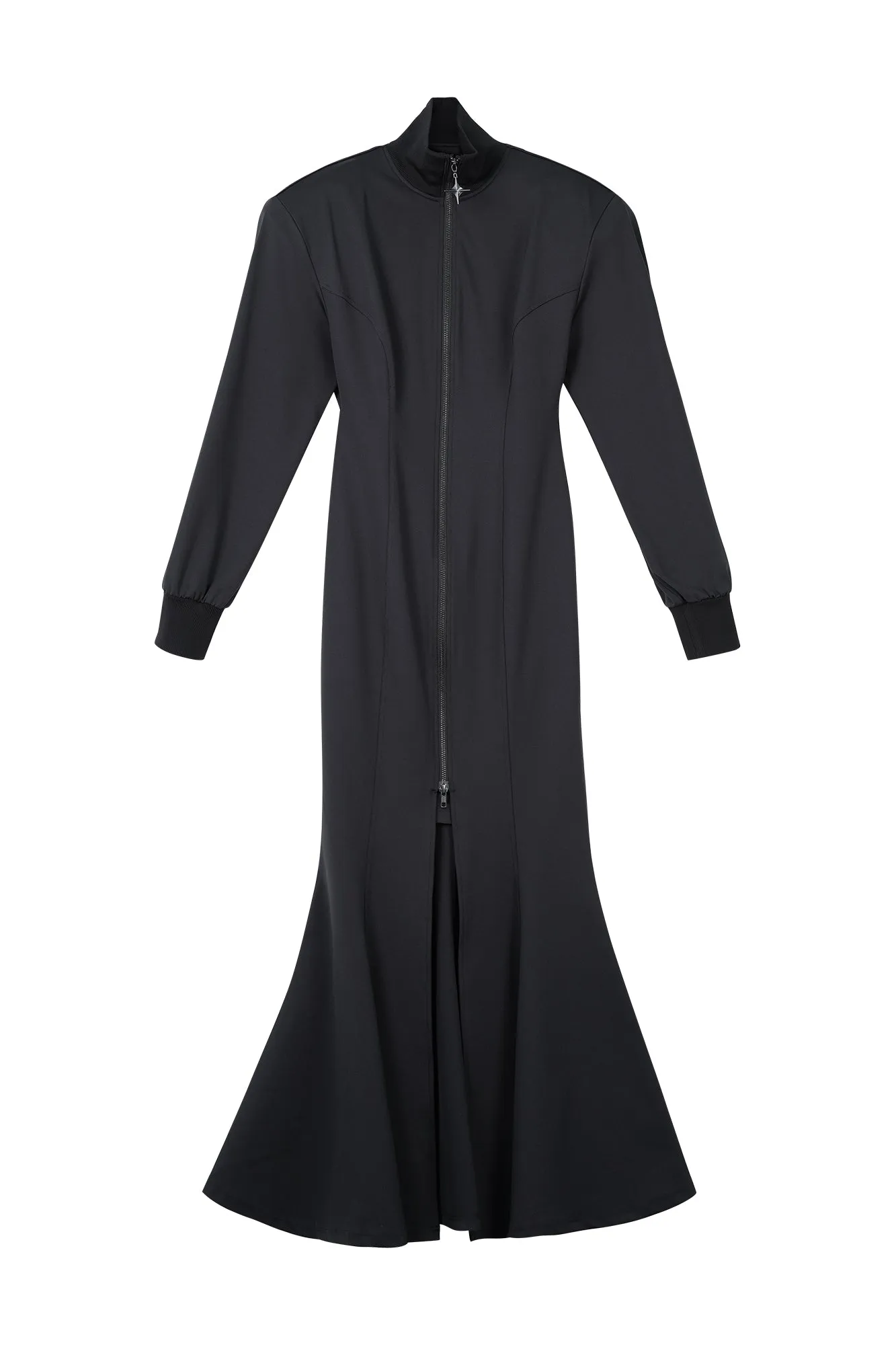 Shoulder up and split slim dress