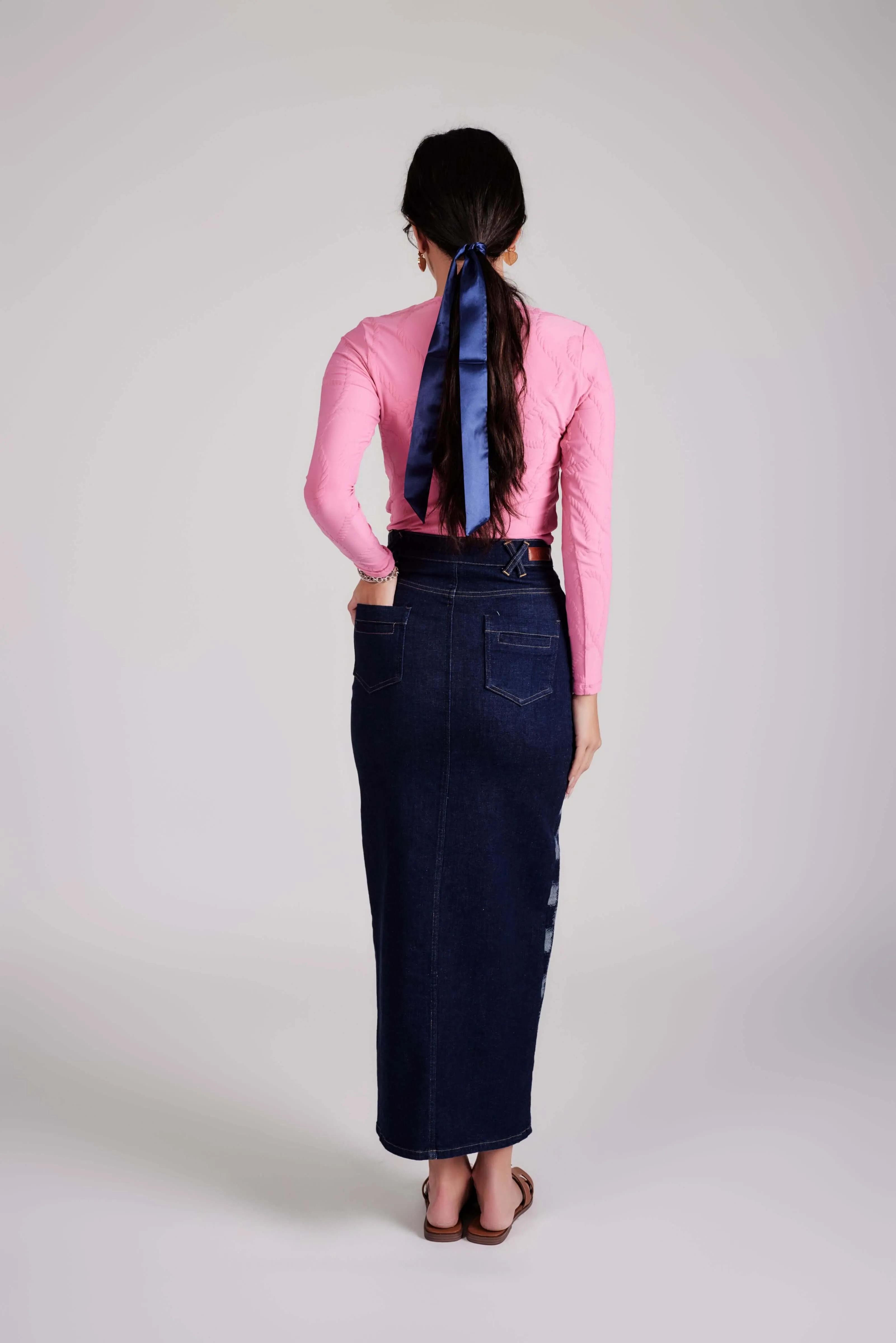 Straight Denim Skirt