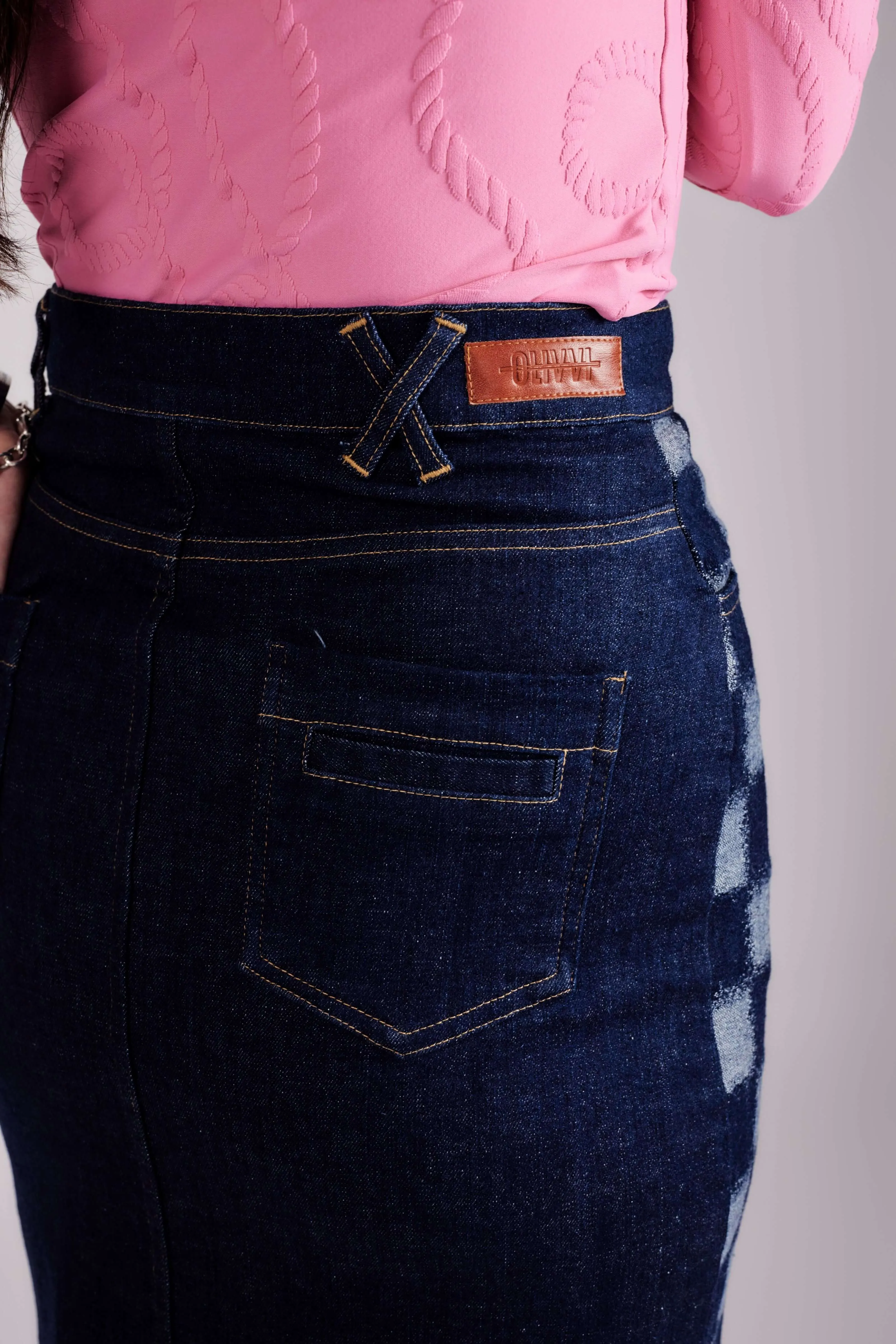 Straight Denim Skirt