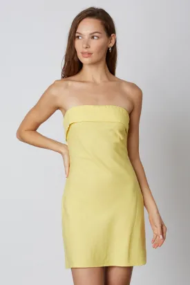 Strapless Linen Mini Dress