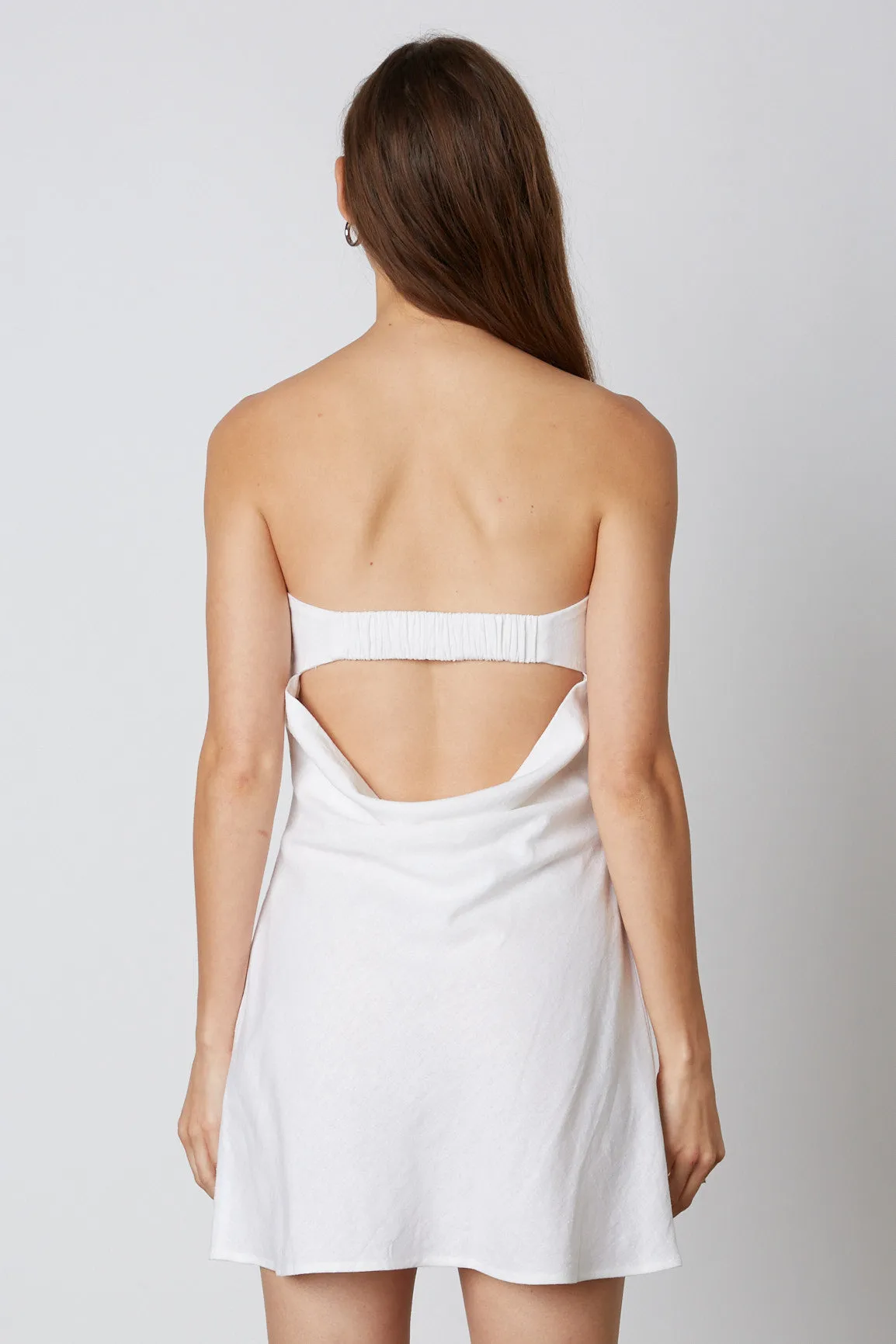 Strapless Linen Mini Dress