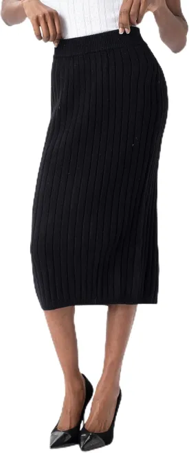 Sweater Skirts for Women Slit High Waisted Pencil Skirt Ribbed Knit Skirt Bodycon Midi Sweater Skirt Solid Casual