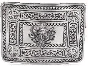 Thistle Celtic Knot Belt Buckle - Antique Finish