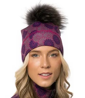 Tuque Chamonix à Pompon Fannie Fond Baie (Pompon Charcoal) d'Autrement et Alors