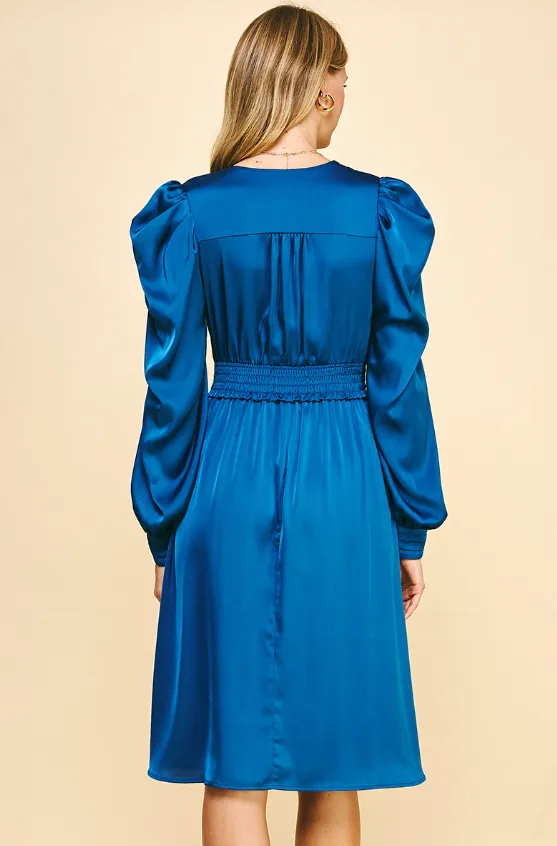 Valerie Satin Long Sleeve Mini Dress