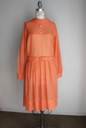 Vintage 1960s Orange Carol Brent Dress with Belt