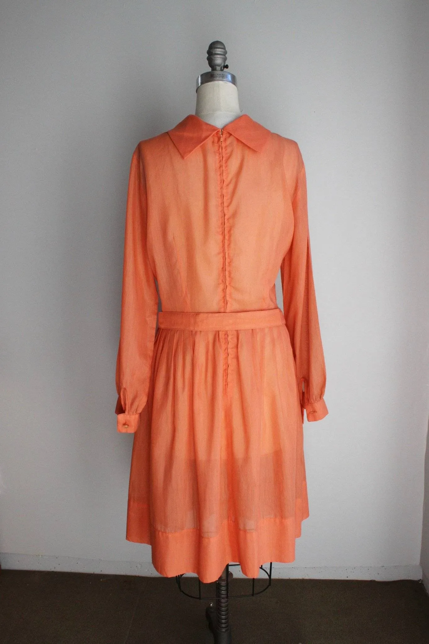 Vintage 1960s Orange Carol Brent Dress with Belt