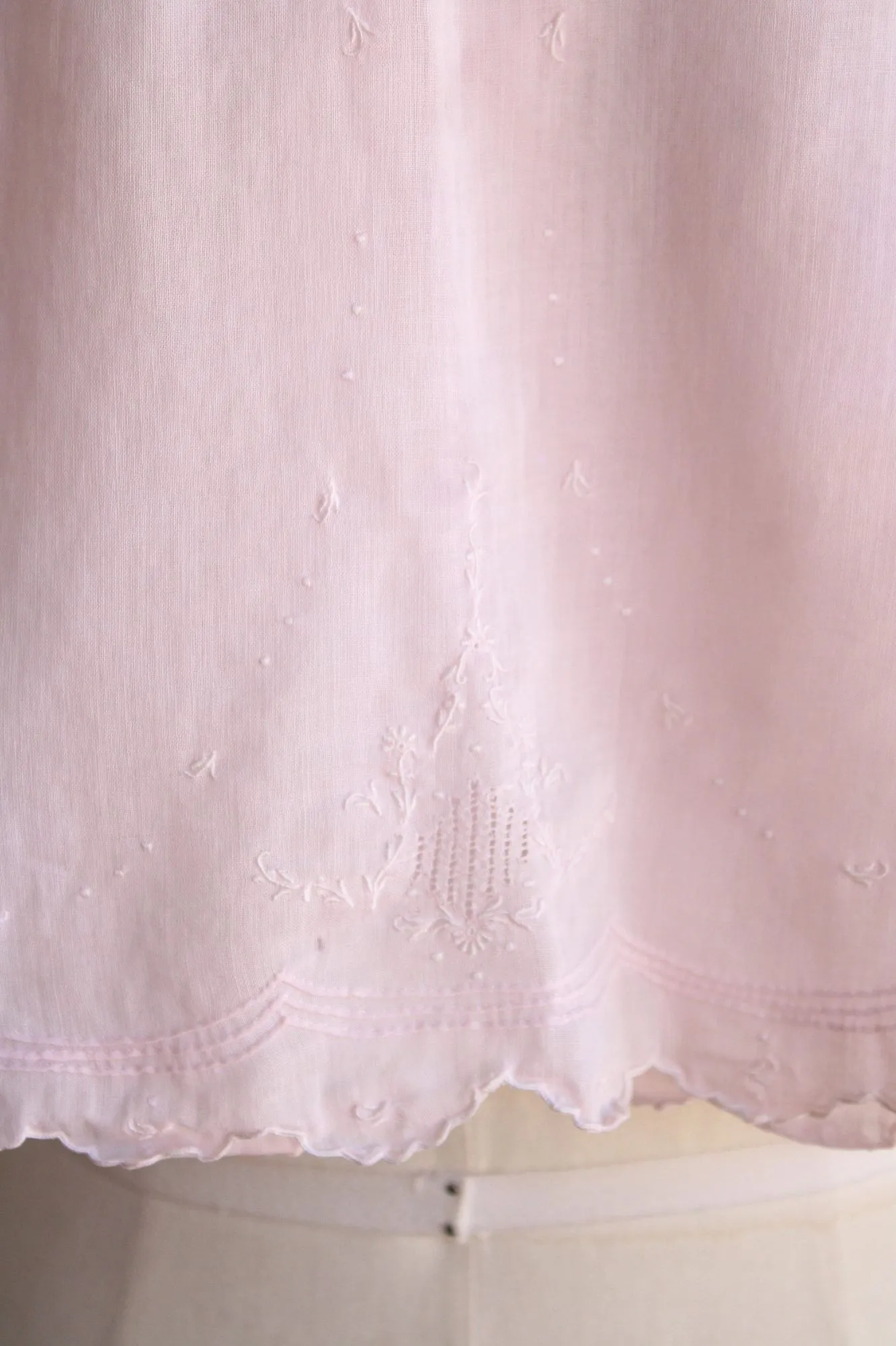 Vintage Handmade Pink Cotton Baby Dress