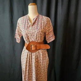 Vintage Indian block print cotton dress with pockets size S