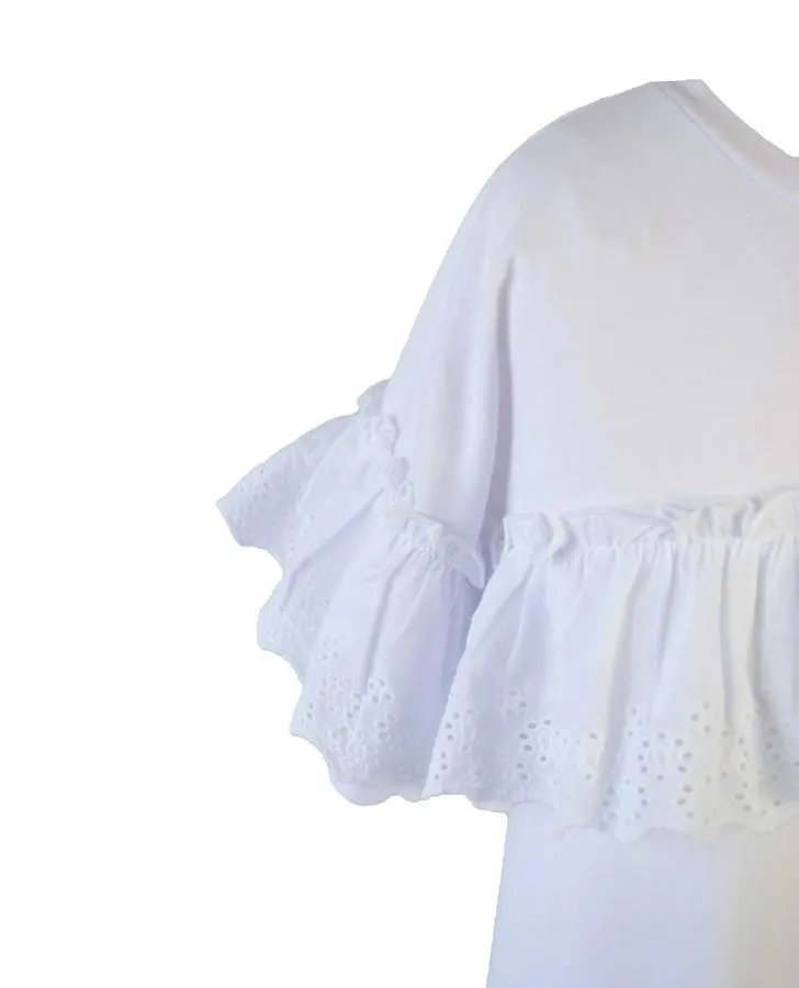 White Lace Trim Dress
