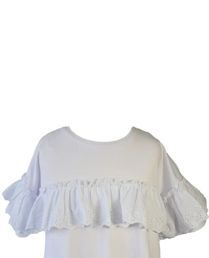 White Lace Trim Dress